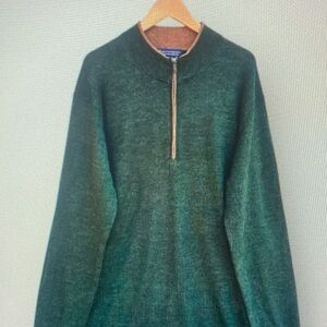 Men's Forest Green Zip-Up Sweater